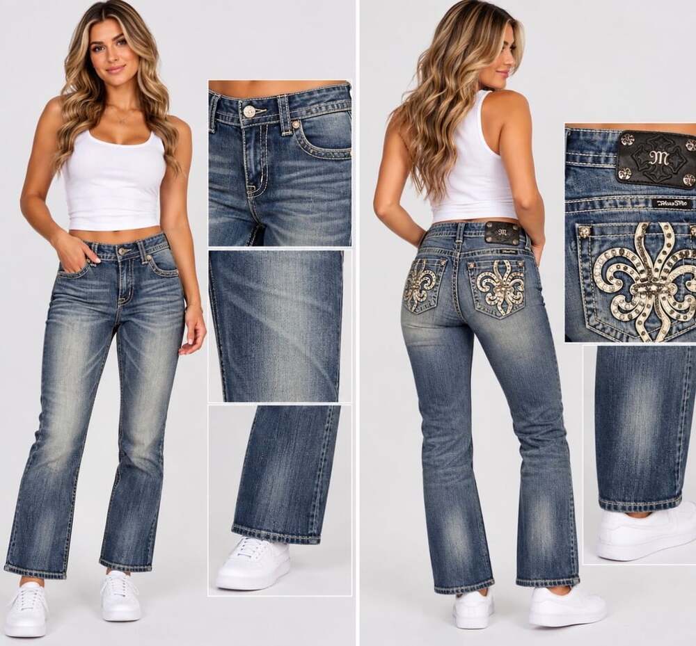Miss Me Capri Jeans Size 27 Embellished Fleur-de-lis